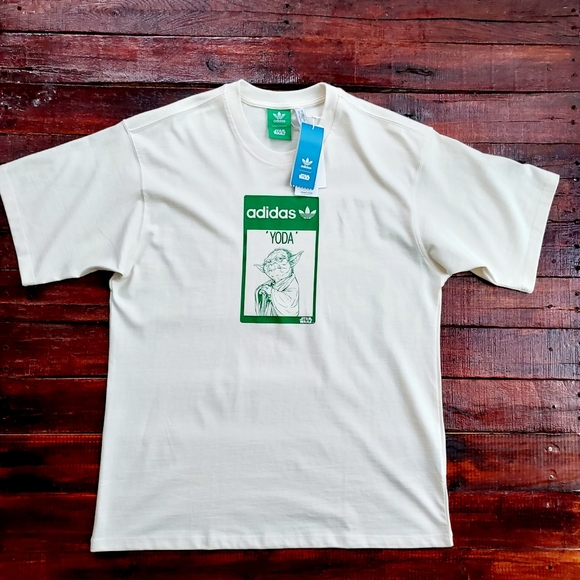 Adidas X Disney's Star Wars Yoda Tee Shirt NWT It's Not Easy Being Green Small - Picture 1 of 9